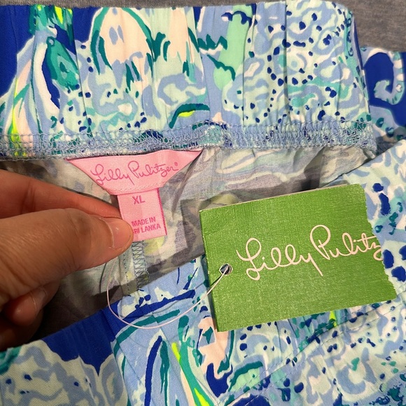 NWOT LILLY PULITZER Bal Harbour Palazzo Pull-on Pants Blue Current Sea Siren - Picture 2 of 11